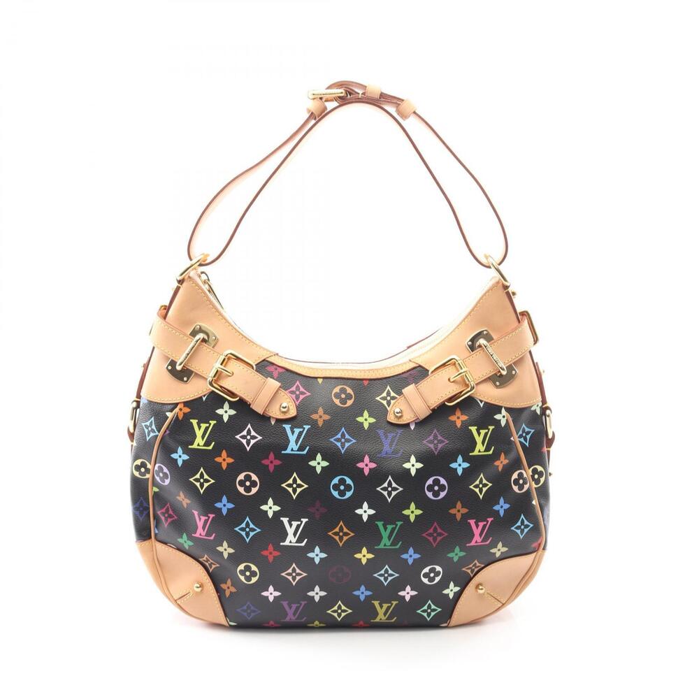 Louis Vuitton Greta Shoulder Bag Canvas Leather Monogram Multicolor Black